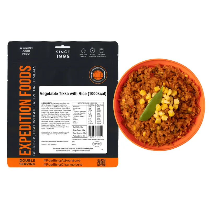 Expedition Foods Vegetable Tikka with Rice - 1000kcal-2